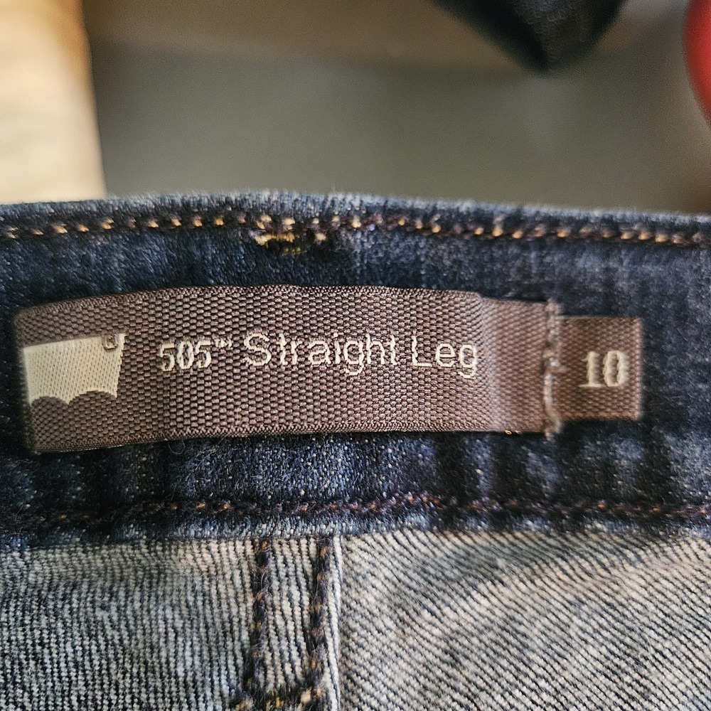 Levi's 505 Womens Jean Stretch Straight Leg Dark Wash Sz 10 - Picture 8 of 12